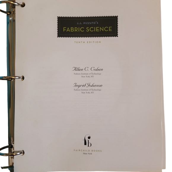 J.J. Pizzuto's FABRIC SCIENCE Tenth Edition Book | Fashion Binder - Picture 4 of 12